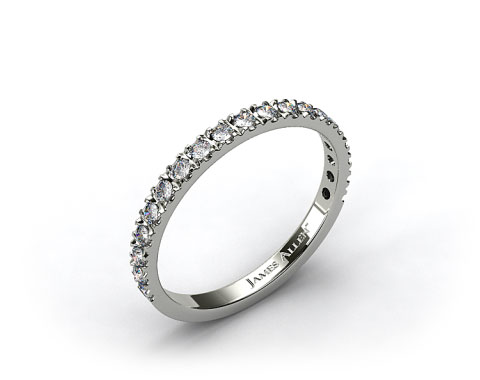14k White Gold 0.29ct Art-Nouveau Pave Set Diamond Wedding Ring